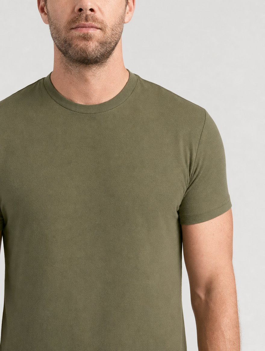 The Milanese Crew - Heather Military Green