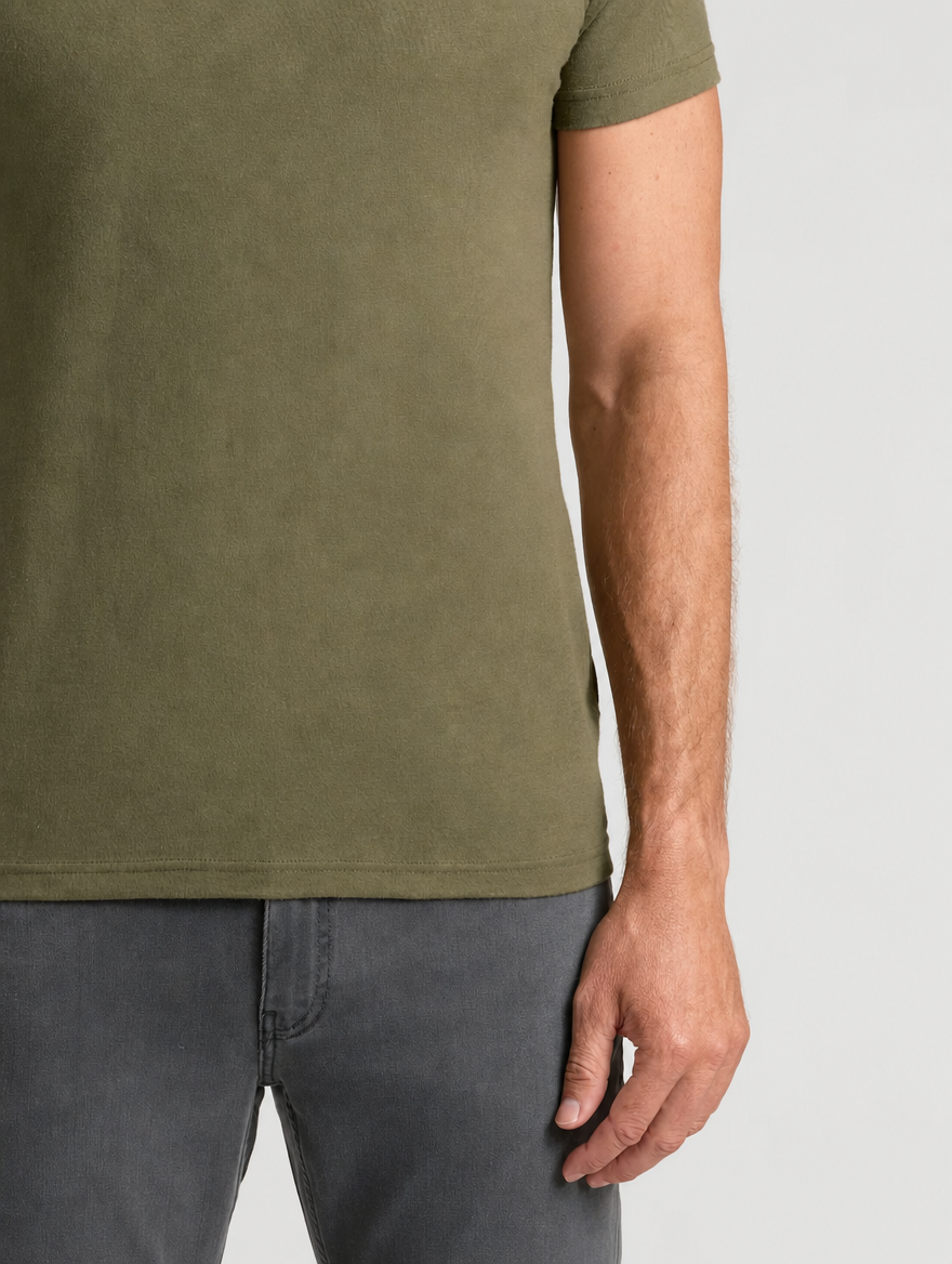 The Milanese Crew - Heather Military Green