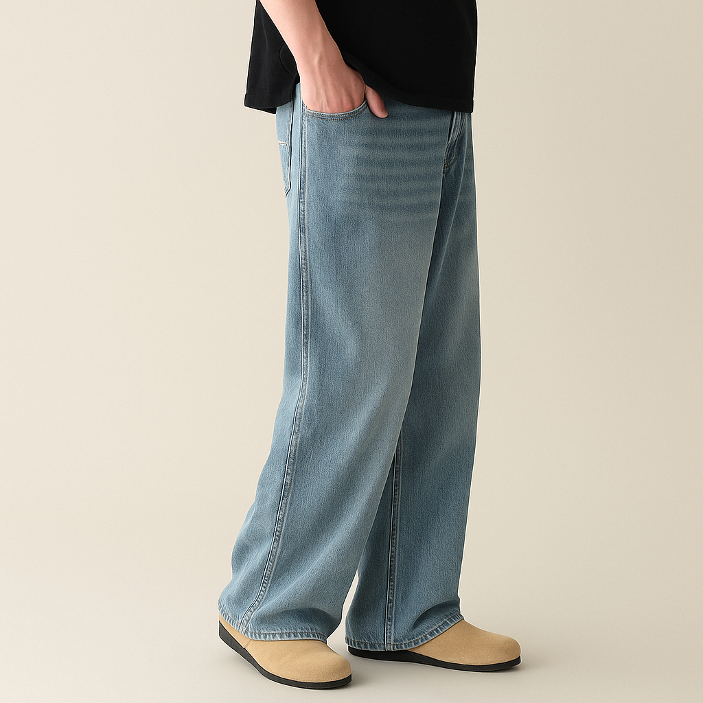 Men's Minimalist Basic Zipper Fly Straight Jeans