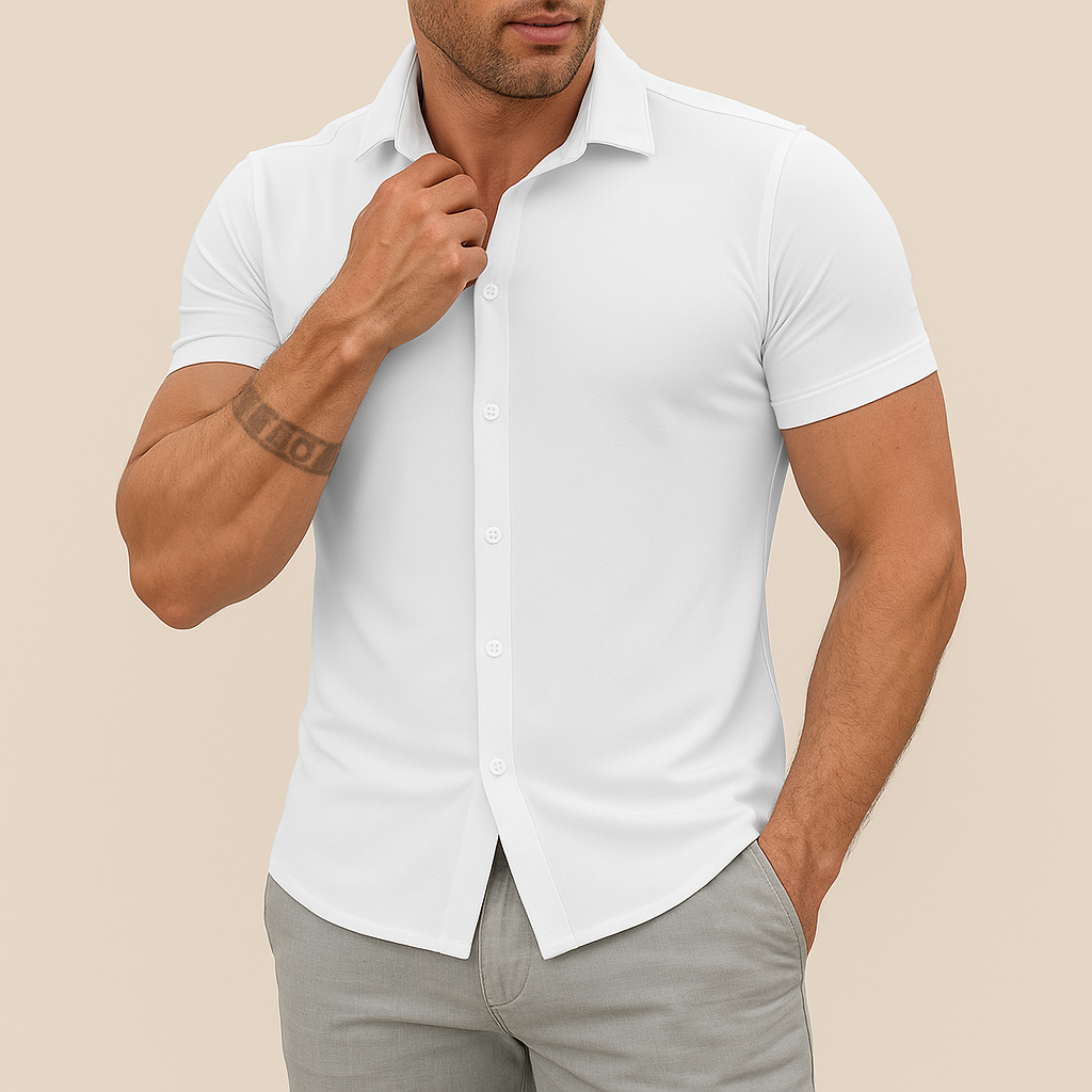 Herrskjorta i slim fit med stretch