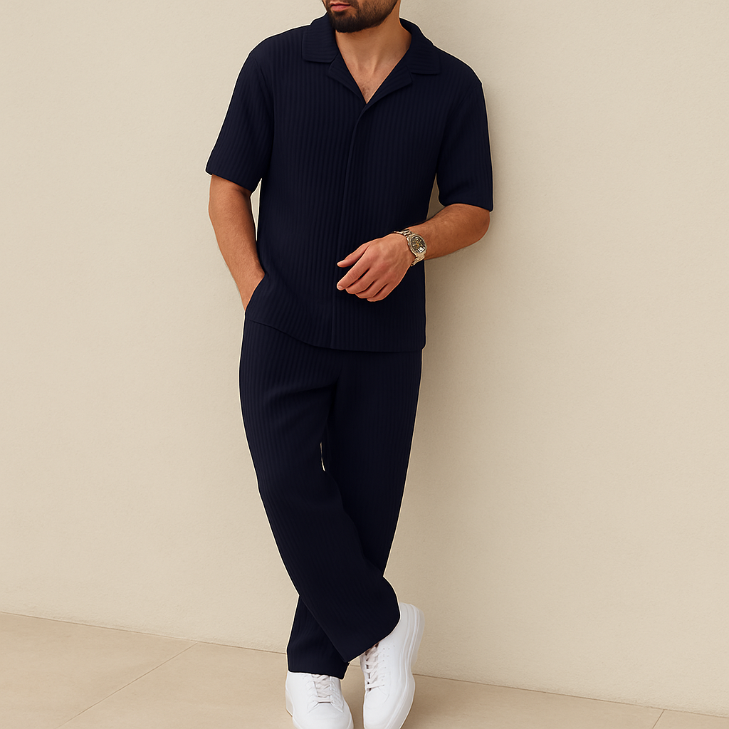 Men's Summer Casual 2-Piece Shirt & Shorts Set