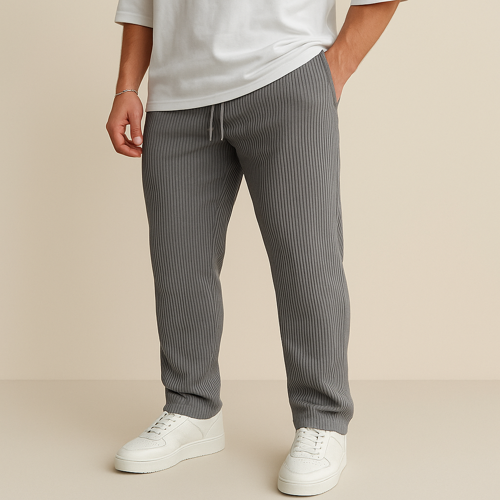 Ribbed Tube Leg Trousers