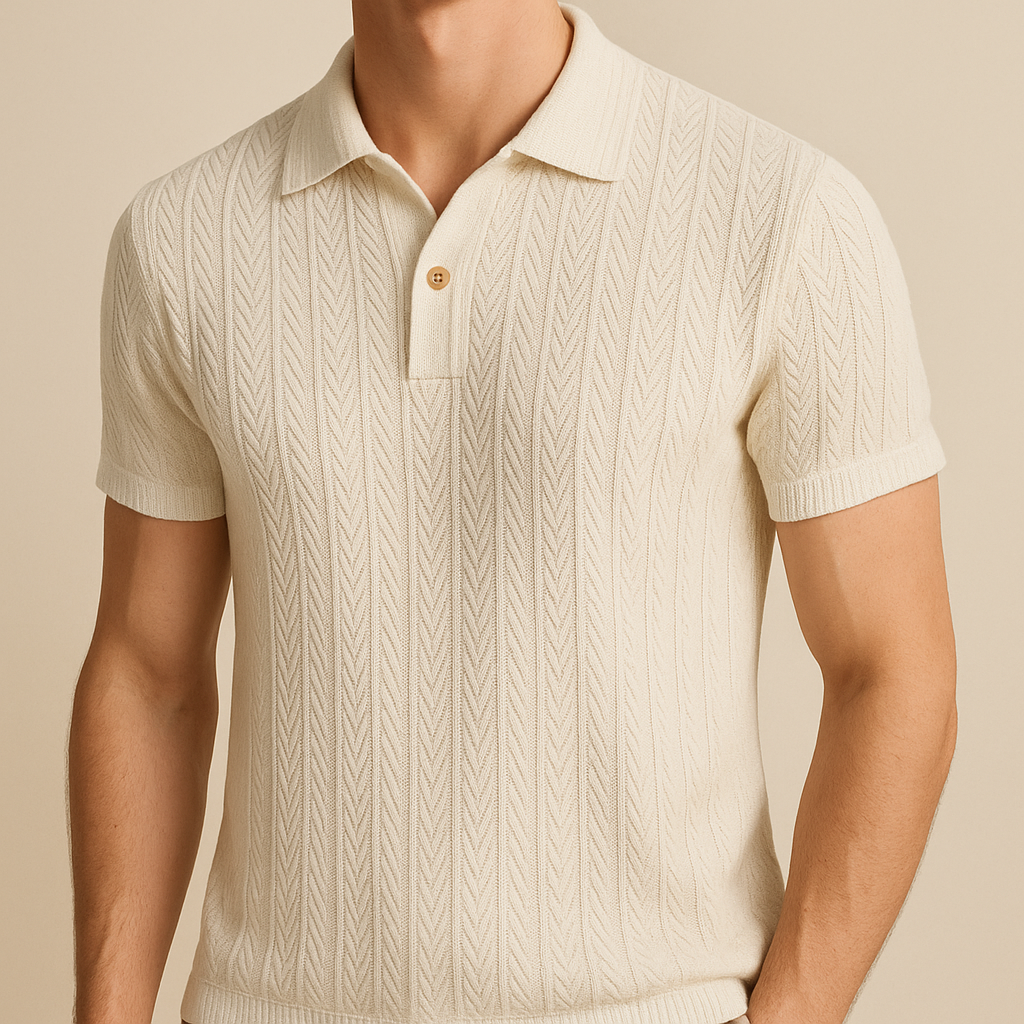 Men's personality elastic knit polo