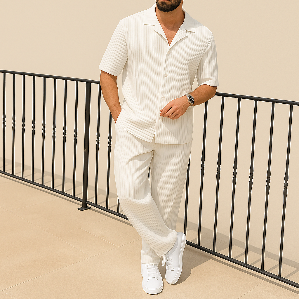 Men's Summer Casual 2-Piece Shirt & Shorts Set