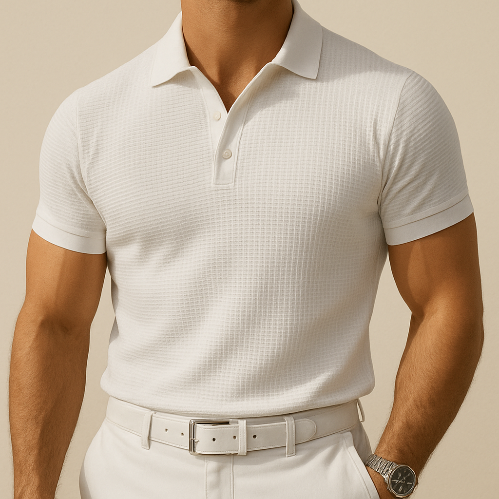 Men Lop-up Hollow Short-sleeved Polo
