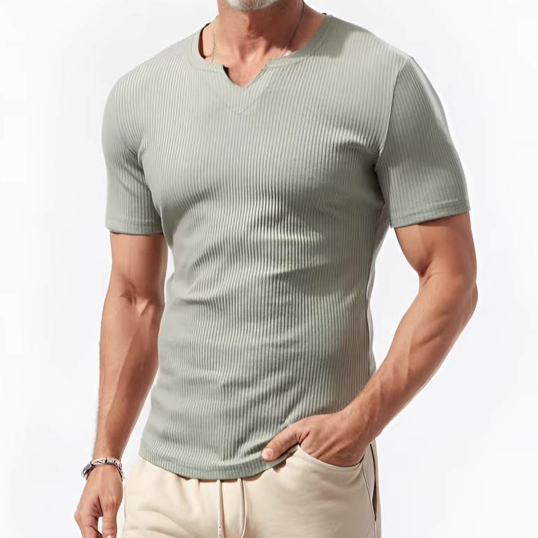 Men's Slim Fit V-Neck Sports T-Shirt