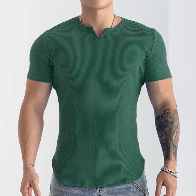 Men's Slim Fit V-Neck Sports T-Shirt