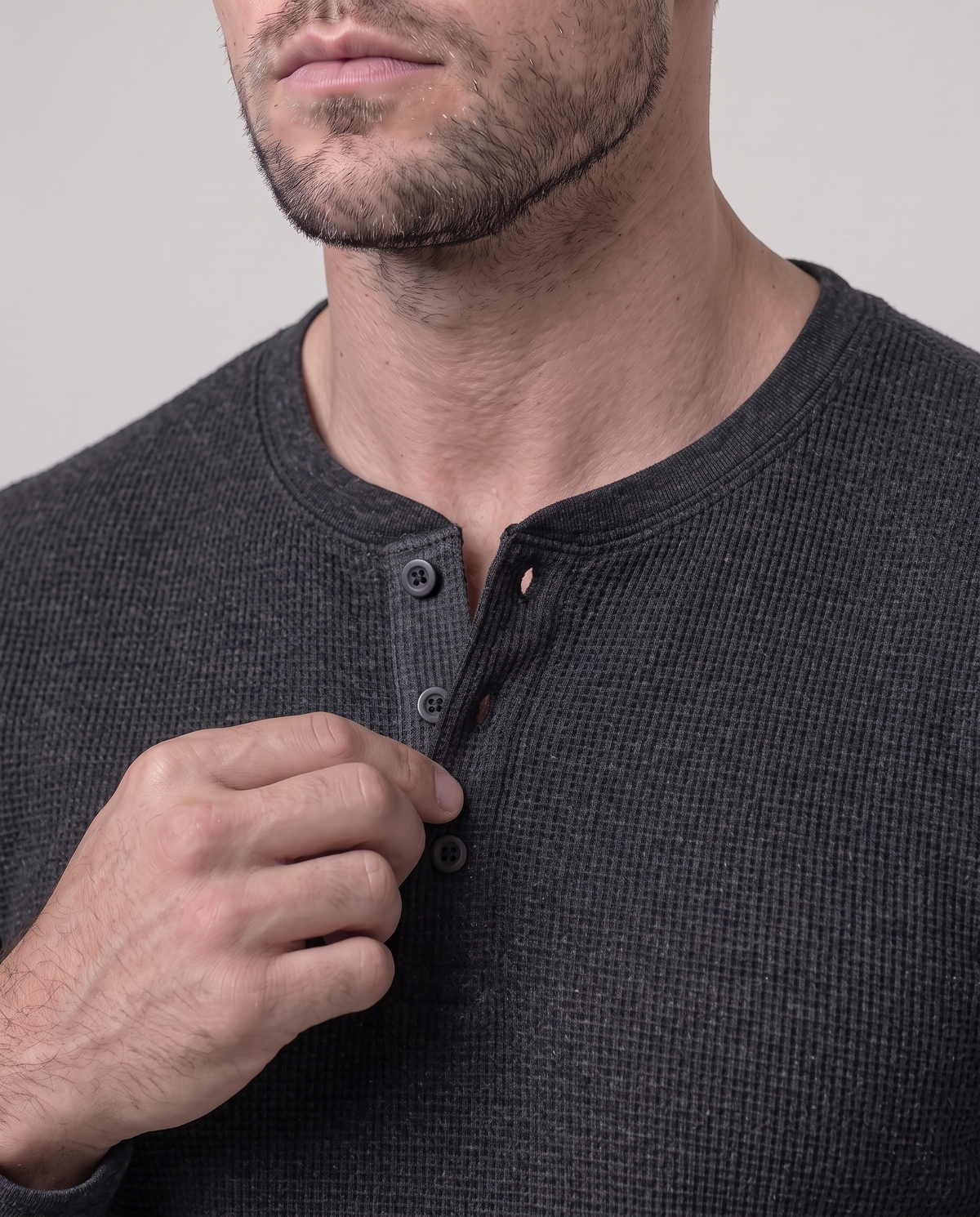 Azzurro Waffle Henley