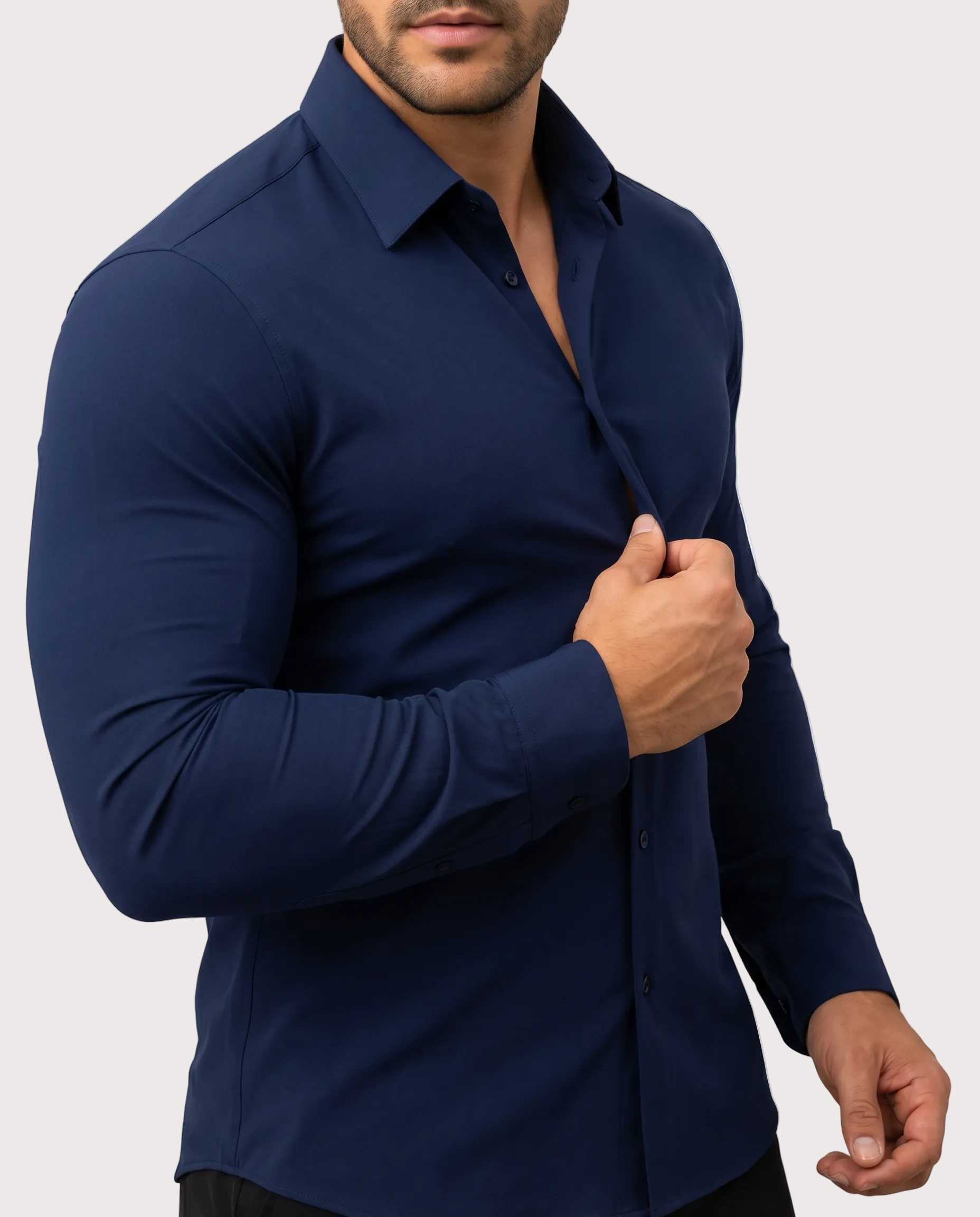 Elastisches Azzurro-Hemd
