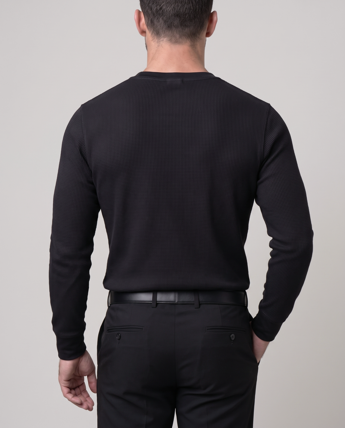 Azzurro Waffle Henley