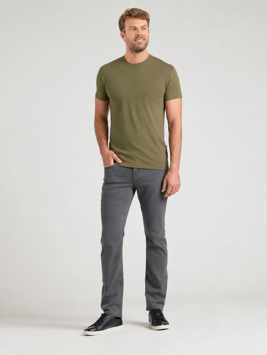 The Milanese Crew - Heather Military Green
