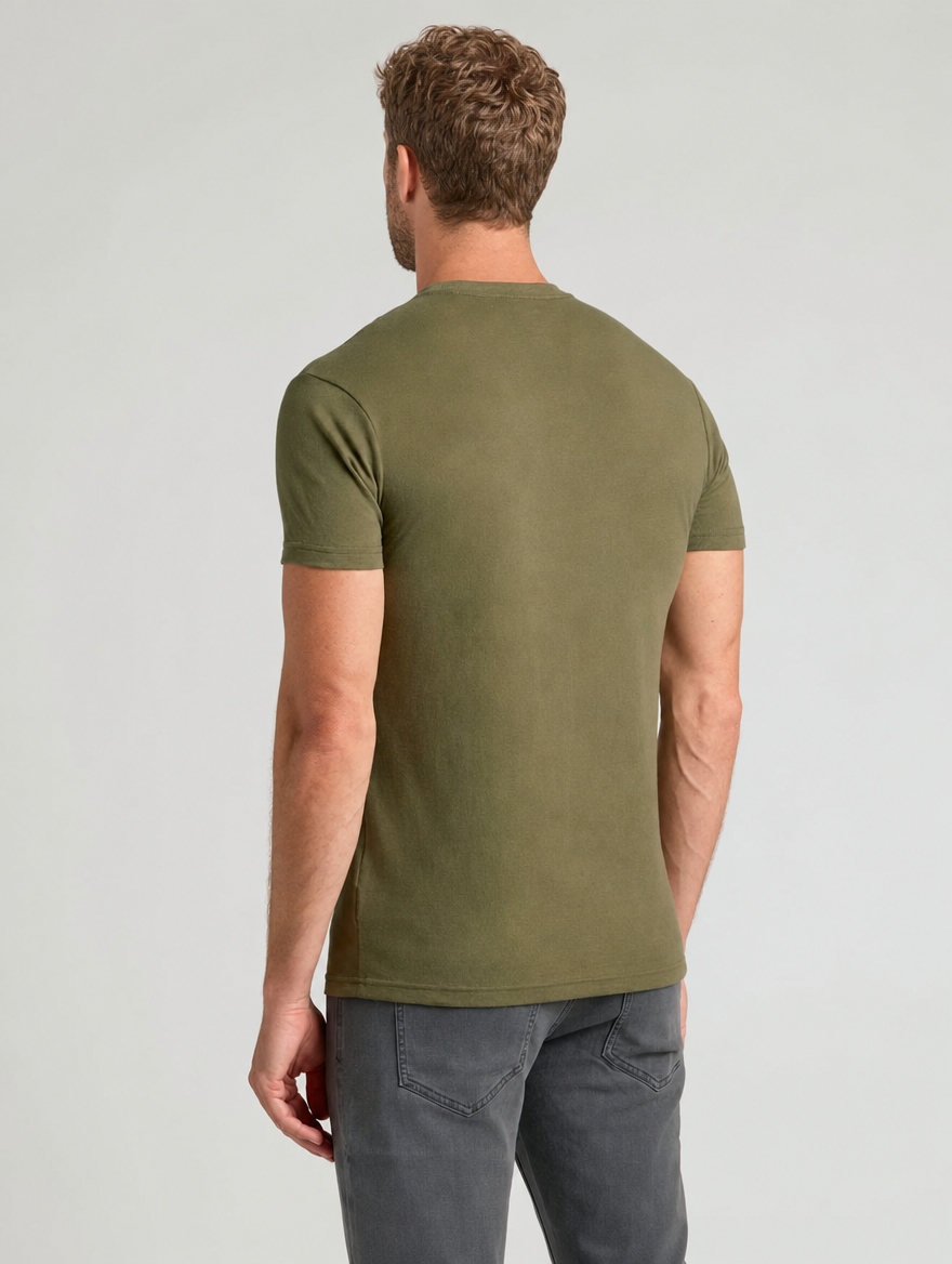 The Milanese Crew - Heather Military Green