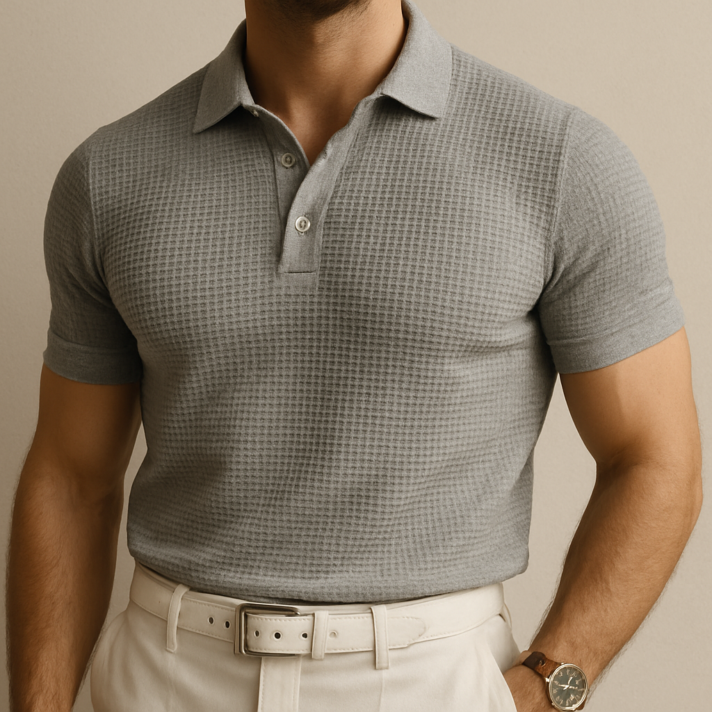 Men Lop-up Hollow Short-sleeved Polo
