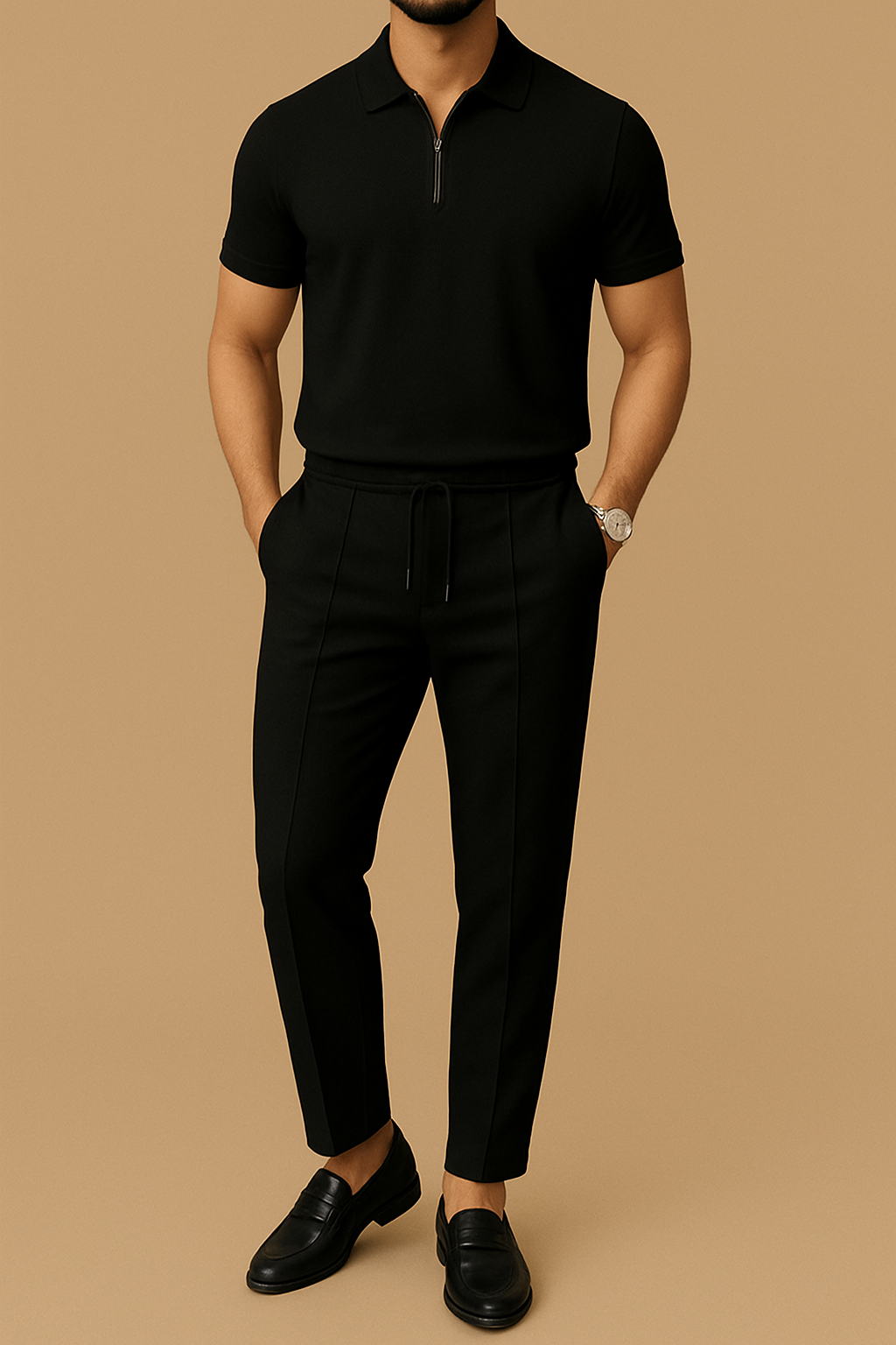 Men's Polo Shirt & Pants 2-Piece Set