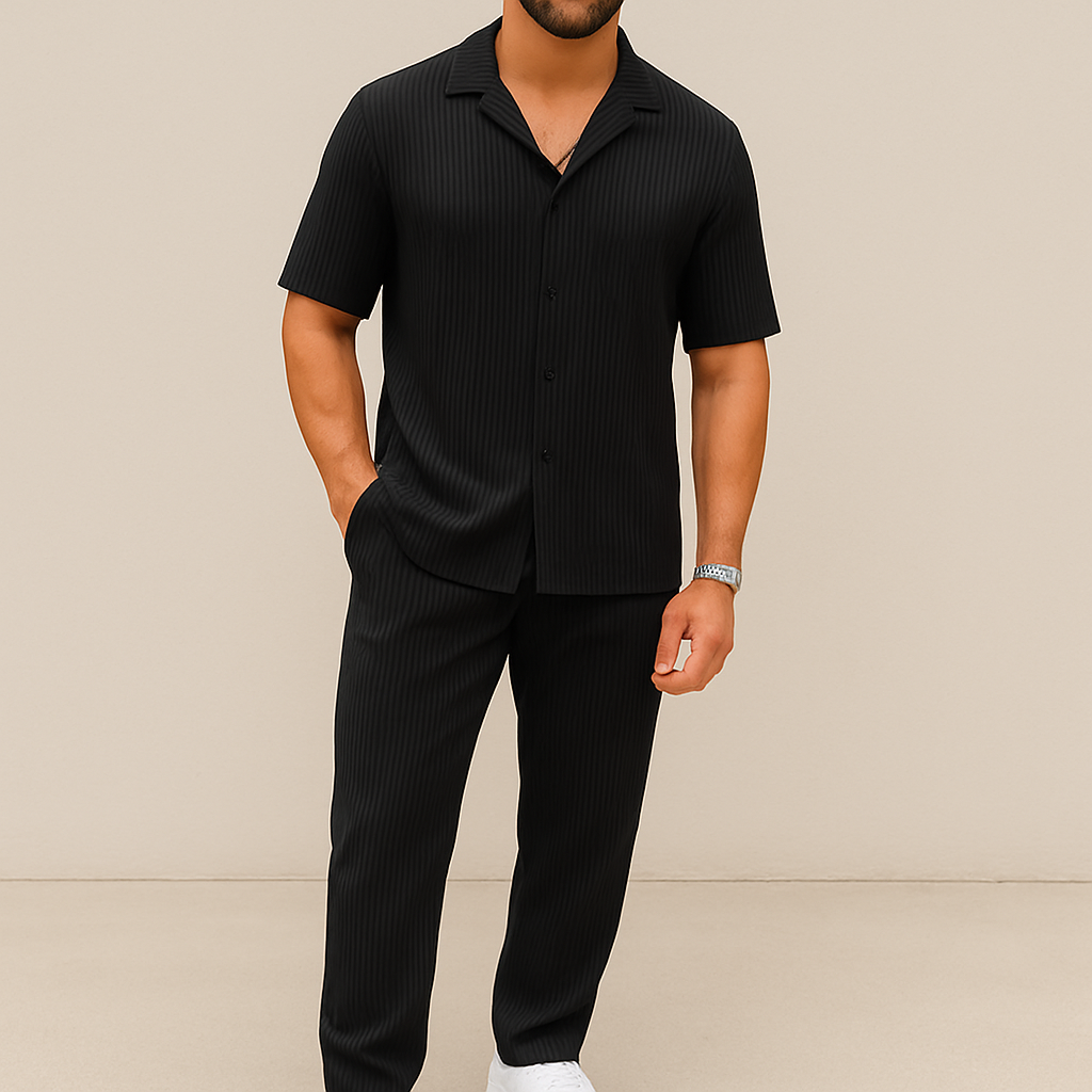 Men's Summer Casual 2-Piece Shirt & Shorts Set