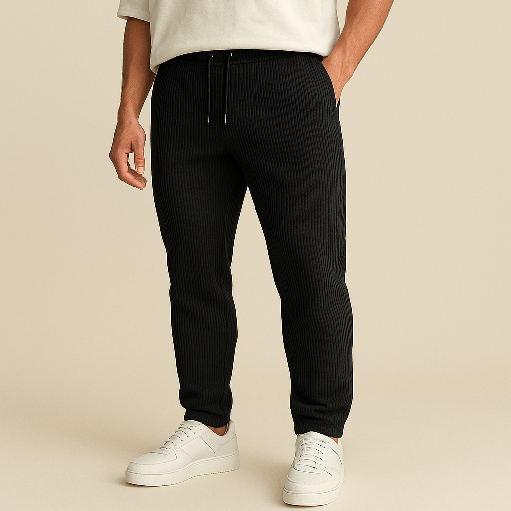Ribbed Tube Leg Trousers