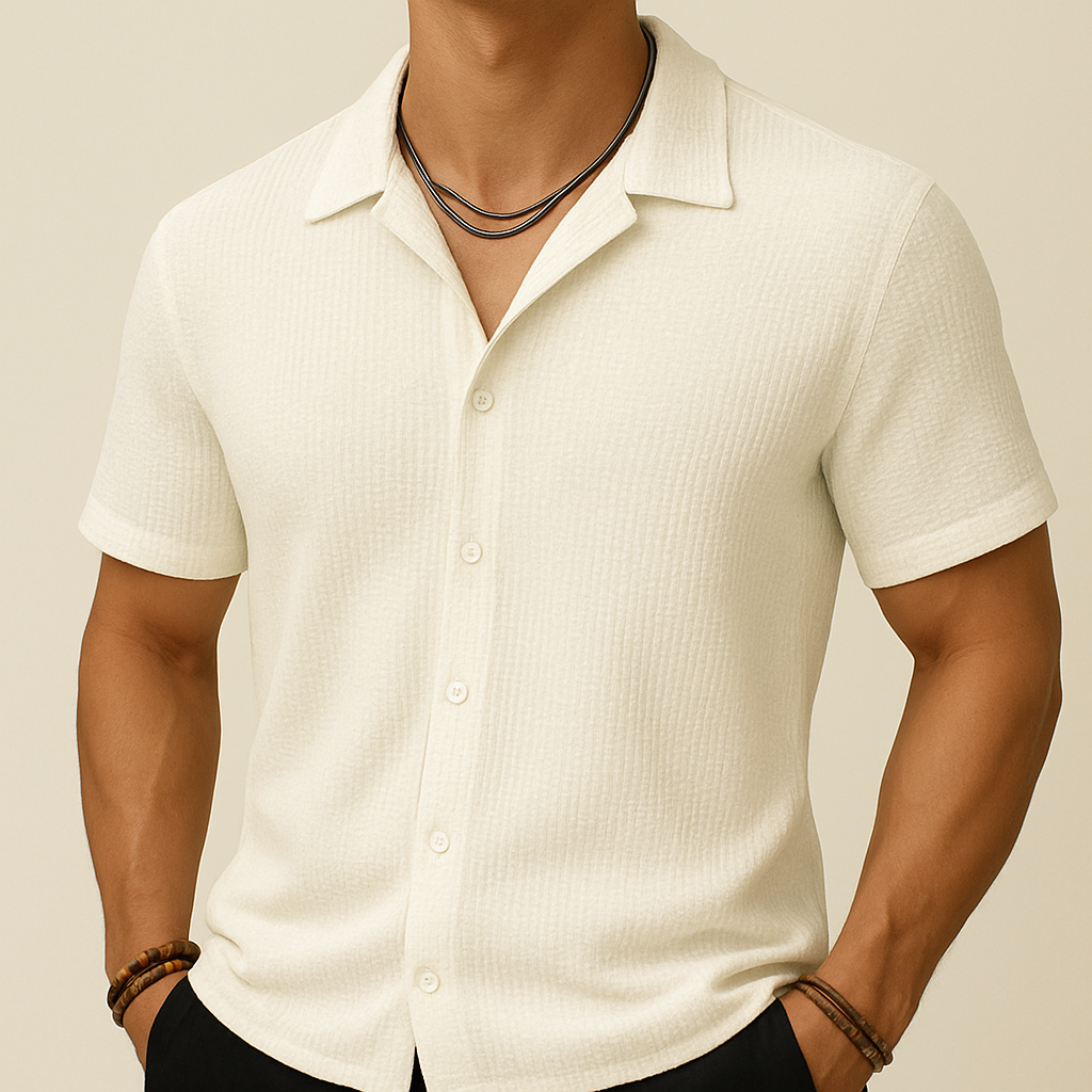 Loose Fit Solid Button-Up Shirt