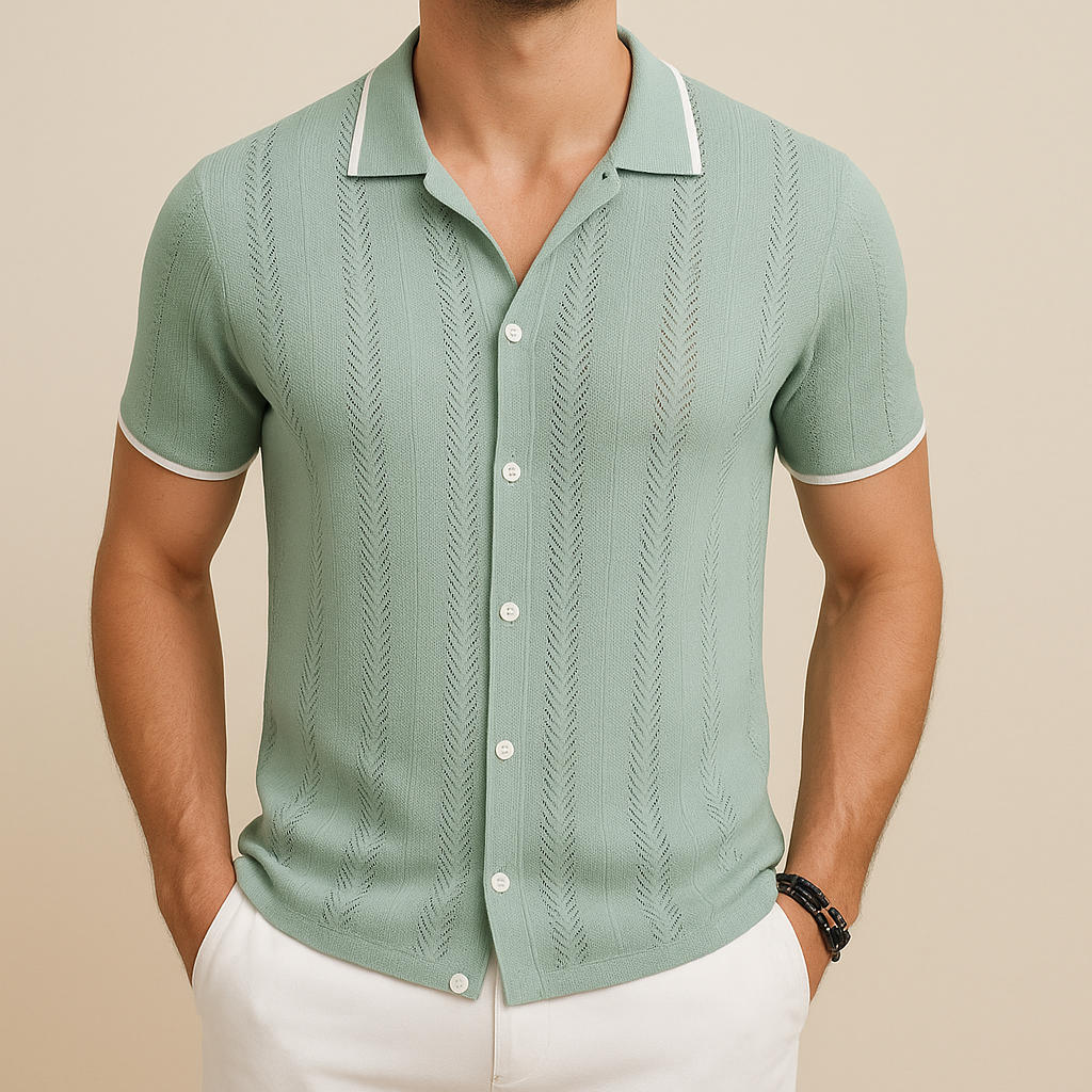 Men’s Casual Breathable Knit Shirt