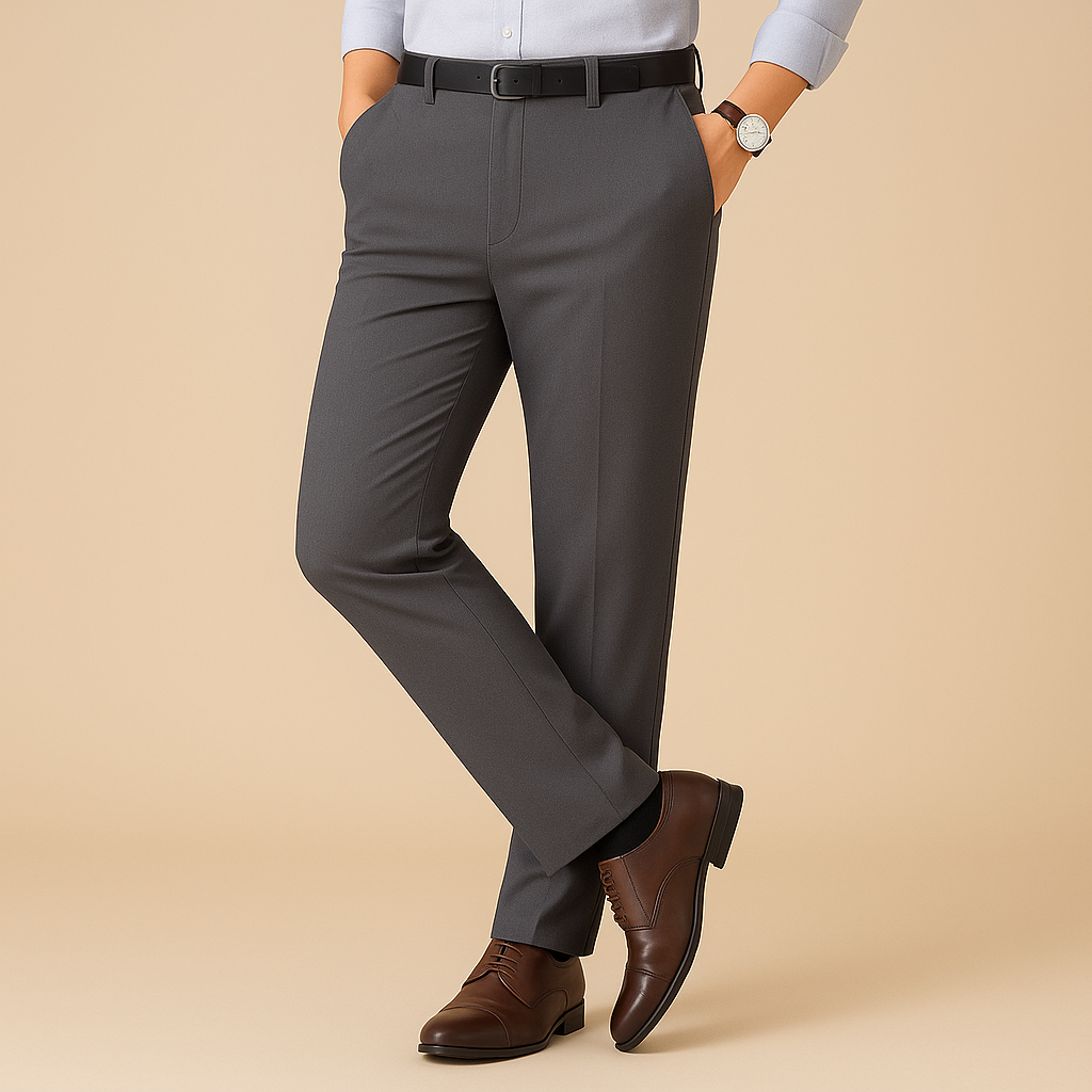 Stretchy Fit Pleated Suit Pants