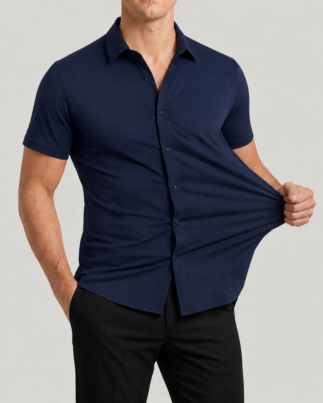 Azzurro Stretch-Hemd