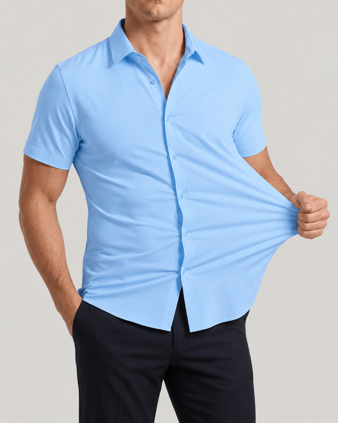 Azzurro Stretch-Hemd