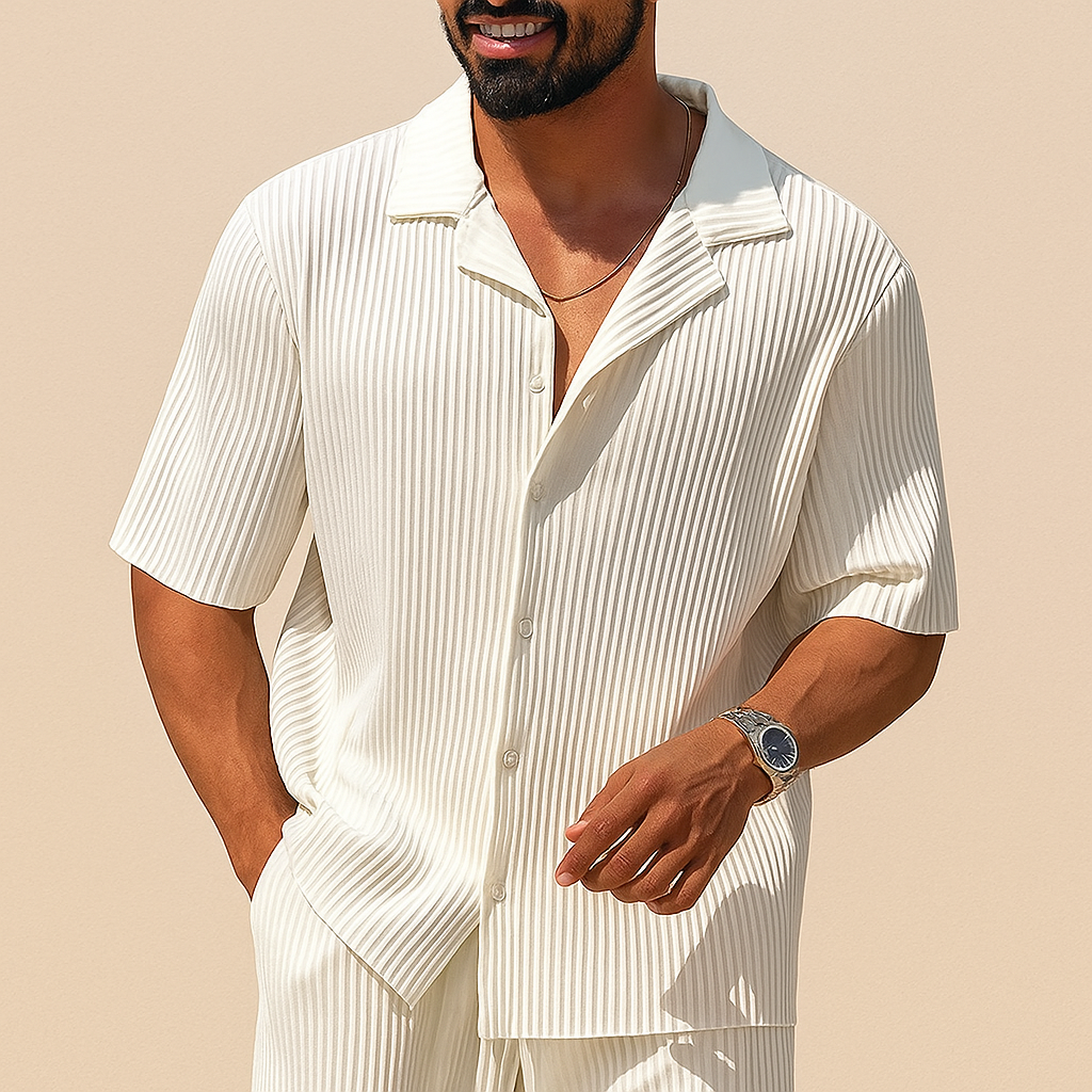 Men's Summer Casual 2-Piece Shirt & Shorts Set