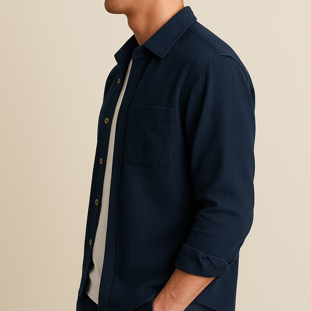 Men's Textured Corduroy Long Sleeve Shirt