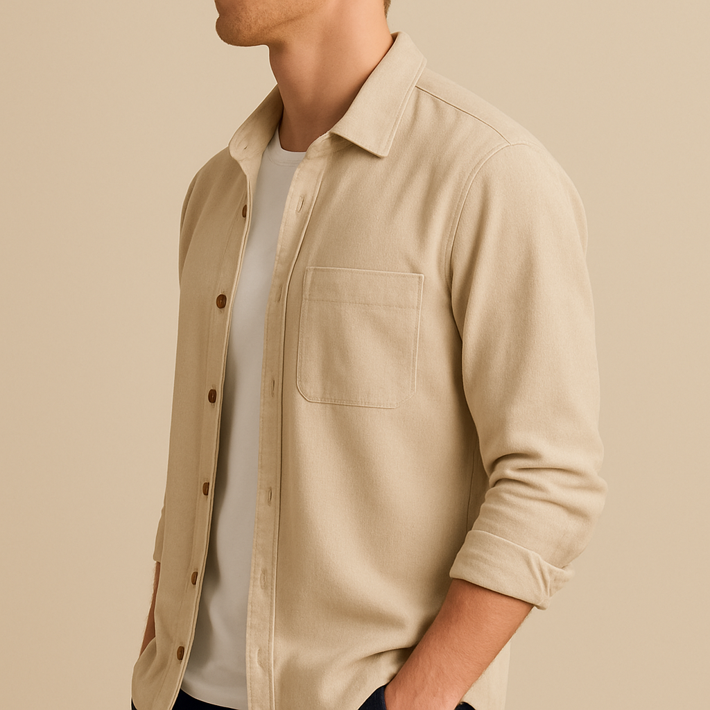 Men's Textured Corduroy Long Sleeve Shirt