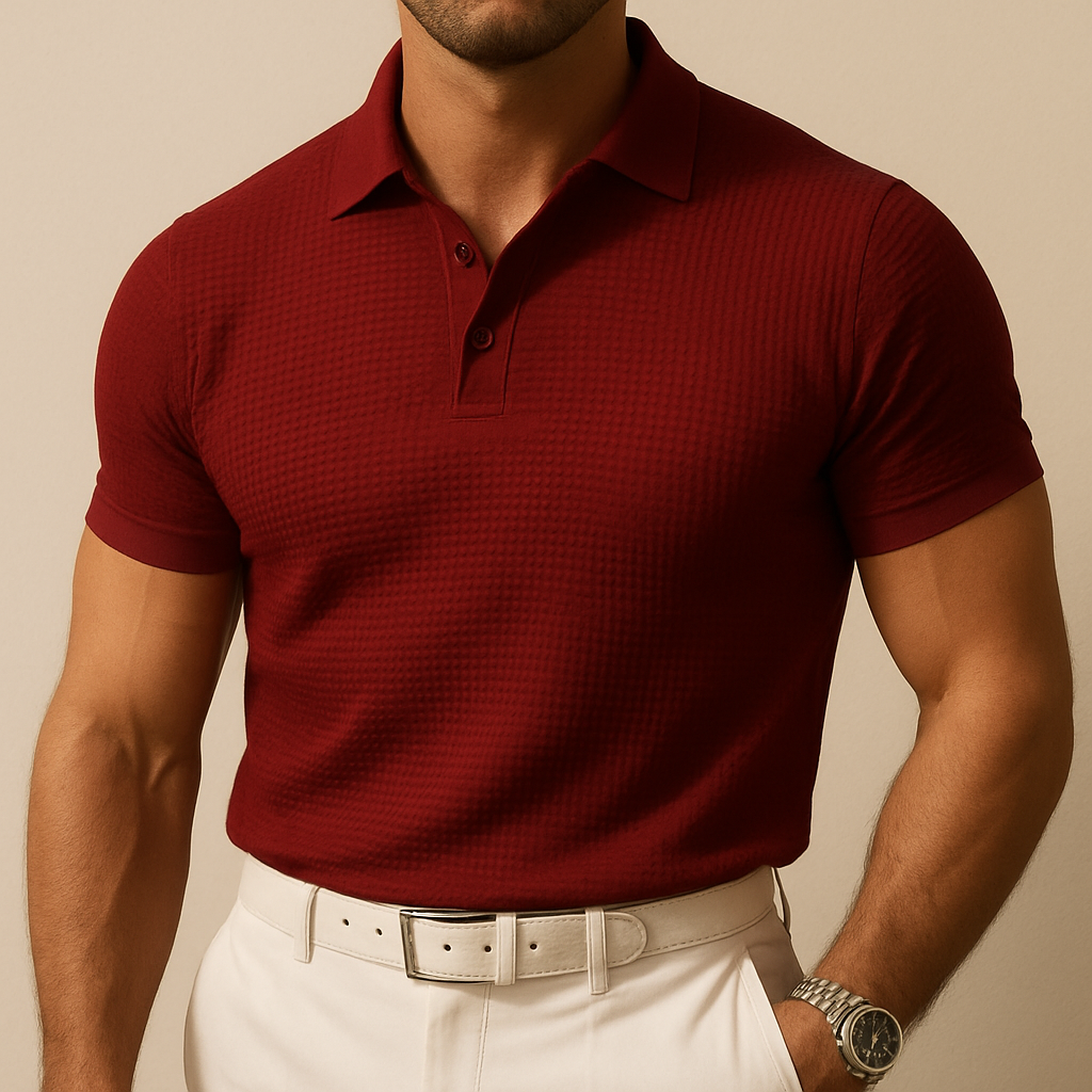 Men Lop-up Hollow Short-sleeved Polo