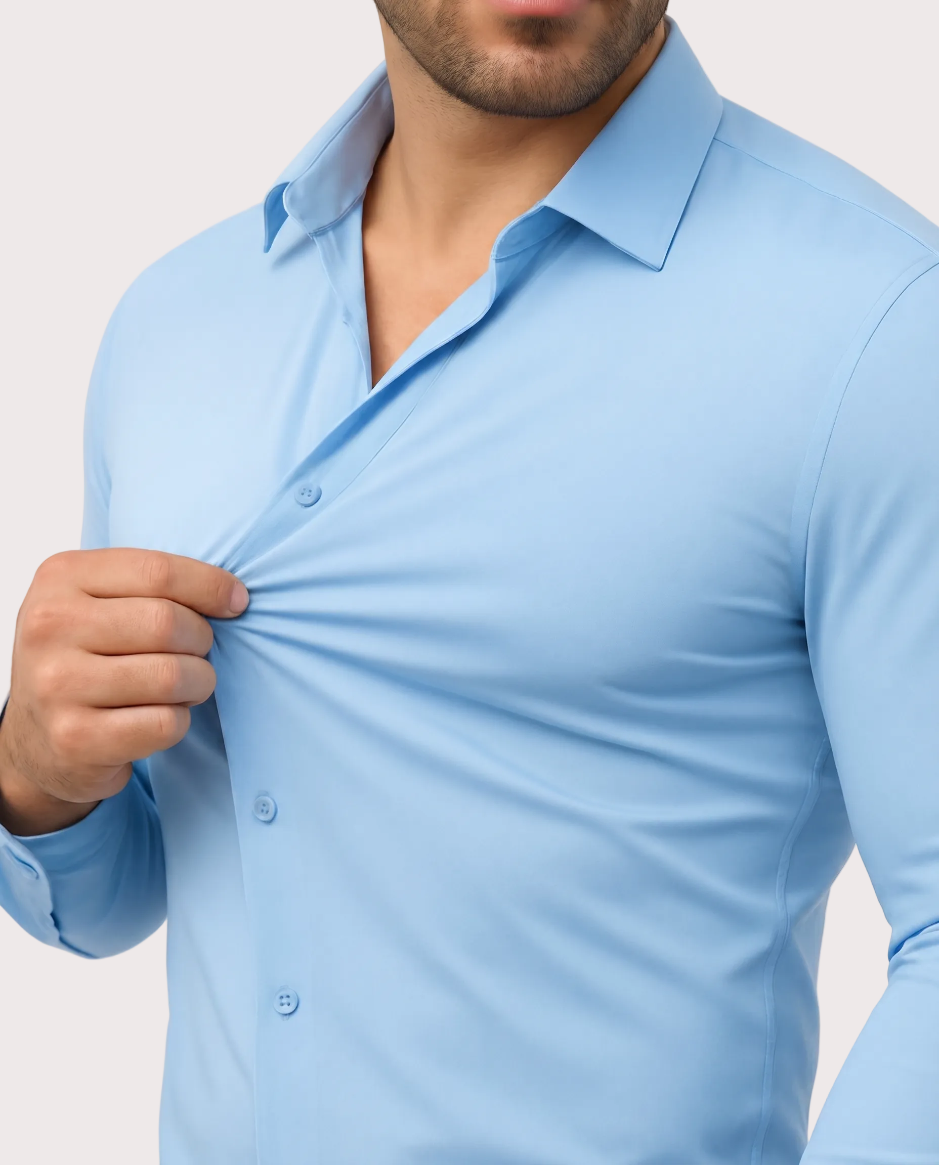 Elastisches Azzurro-Hemd